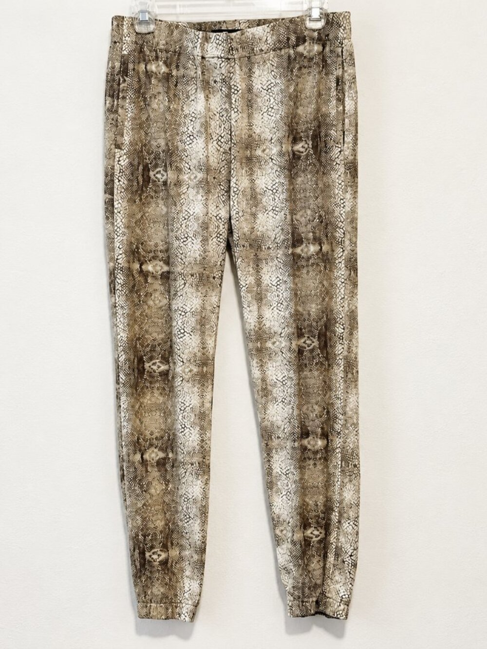 Bassike 100% Silk Snakeskin Print Pants